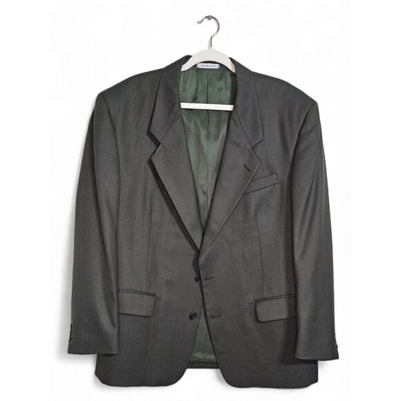 YSL Yves Saint Laurent wool olive green pin stripe blazer 44R blazer - Picture 1 of 13
